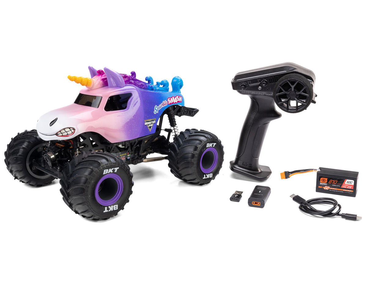 Losi 1/18 Mini LMT 4x4 Brushed RTR Monster Truck (Sparkle Smash) w/SLT2 2.4GHz Radio, Battery & Charger