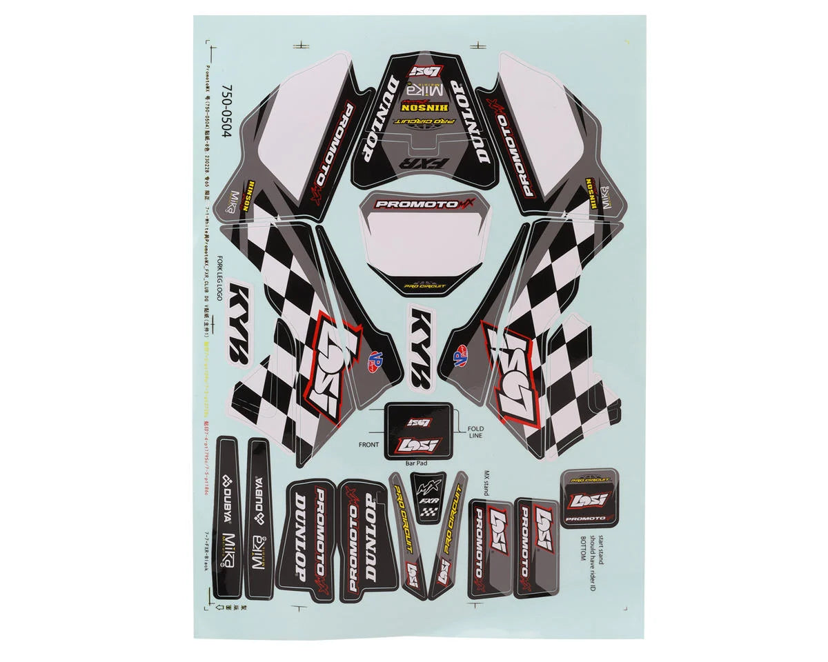 Losi Promoto-MX Black Plastics w/Losi Graphics