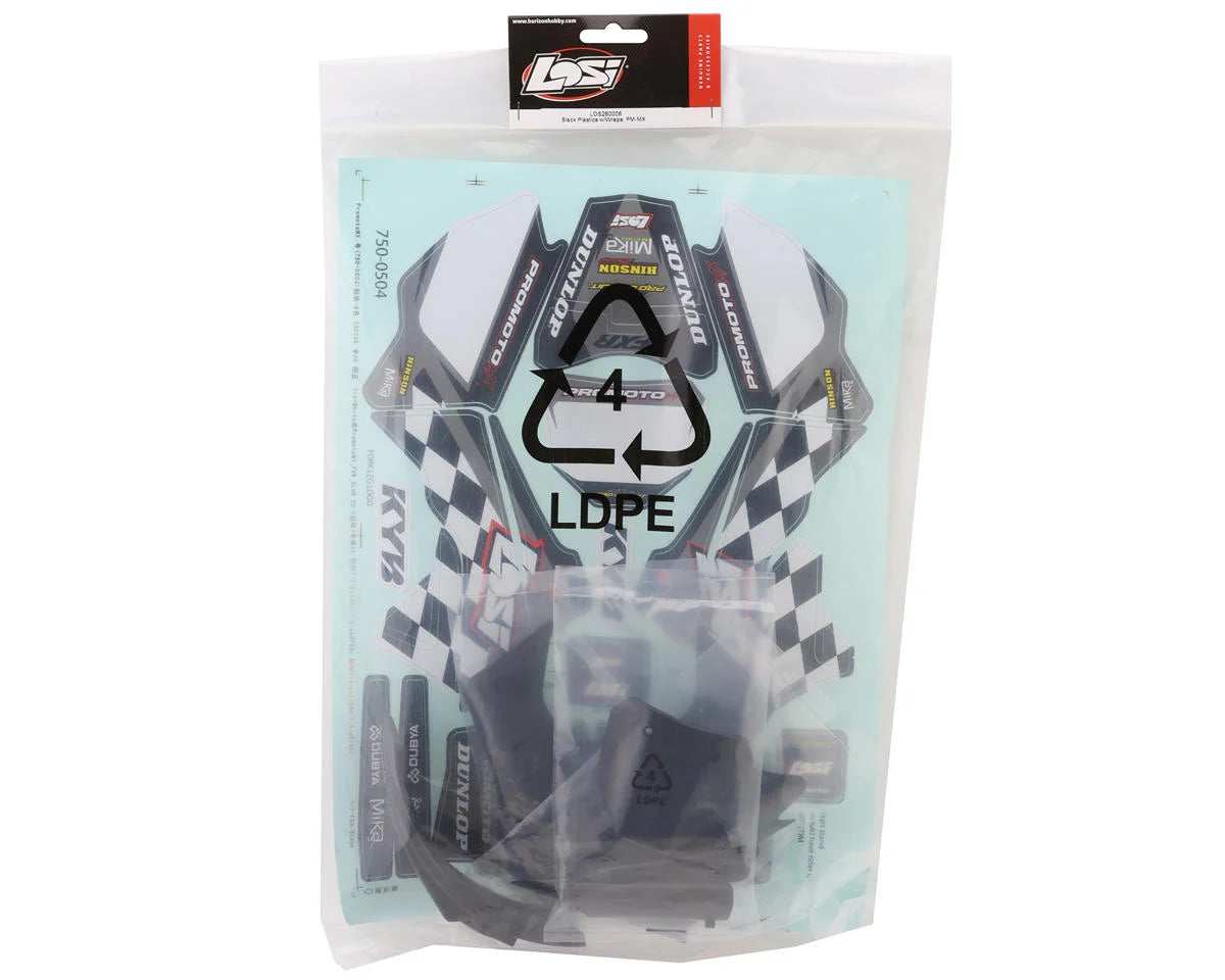 Losi Promoto-MX Black Plastics w/Losi Graphics