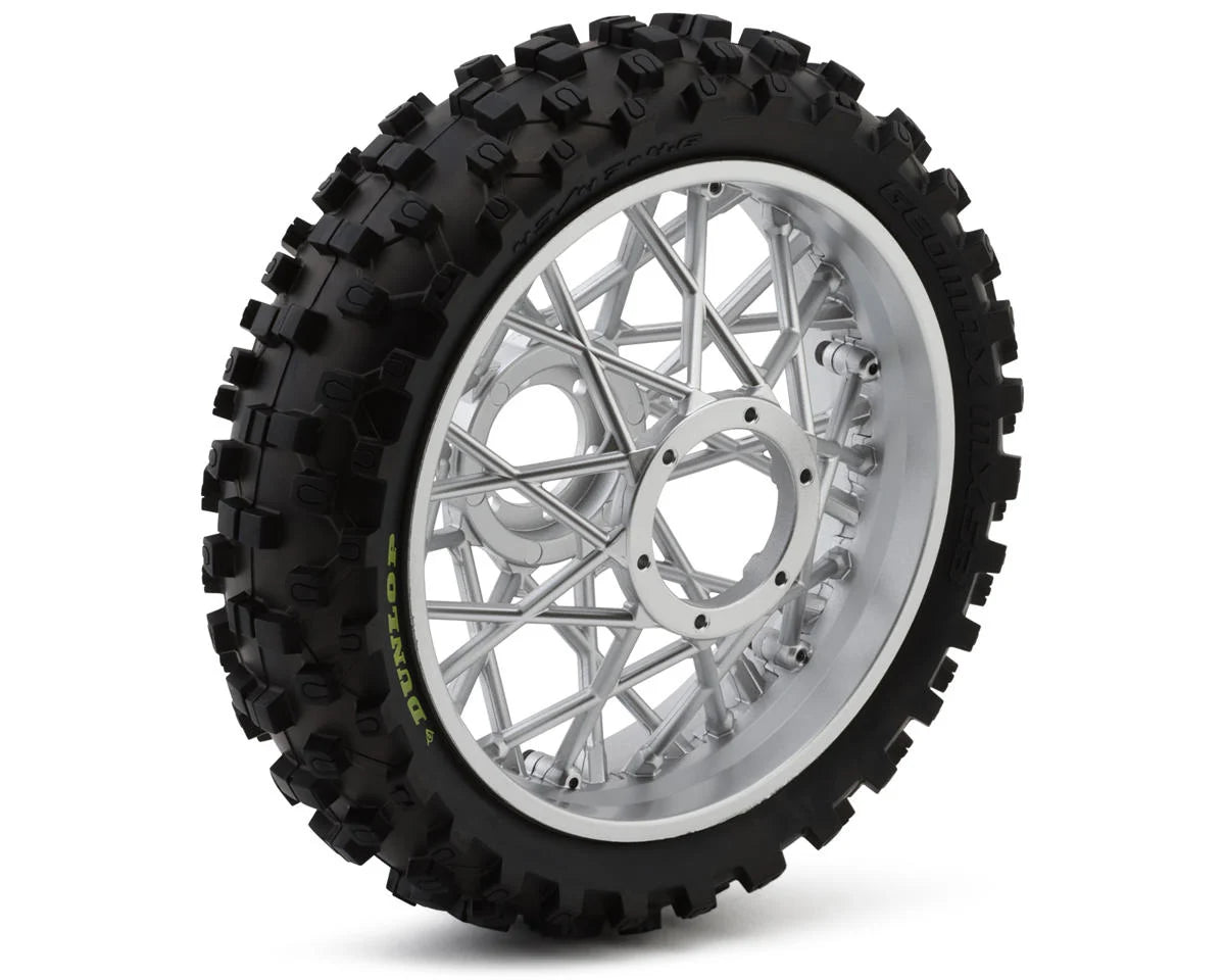 Losi Promoto-MX Dunlop MX53 Rear Pre-Mounted Tire (Chrome)