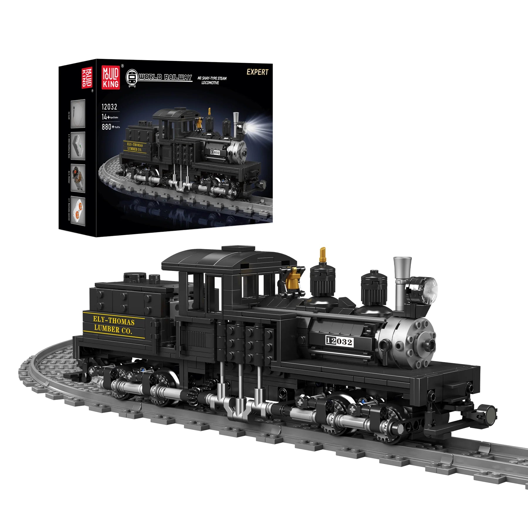 Mould King Shay-type Steam Locomotive Building Block Set