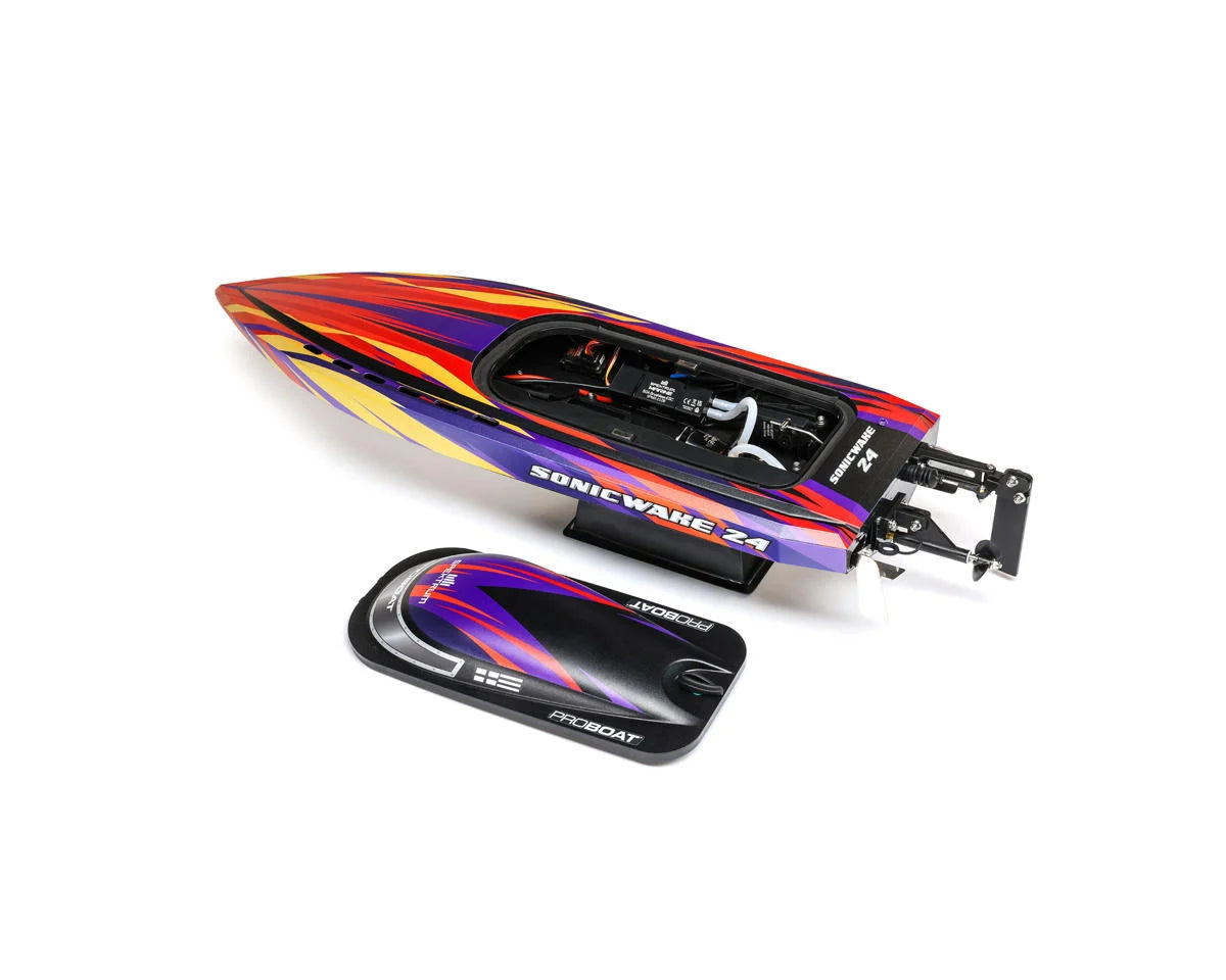 Pro Boat Sonicwake 24" Self-Righting RTR Deep-V Brushless Boat (Red)