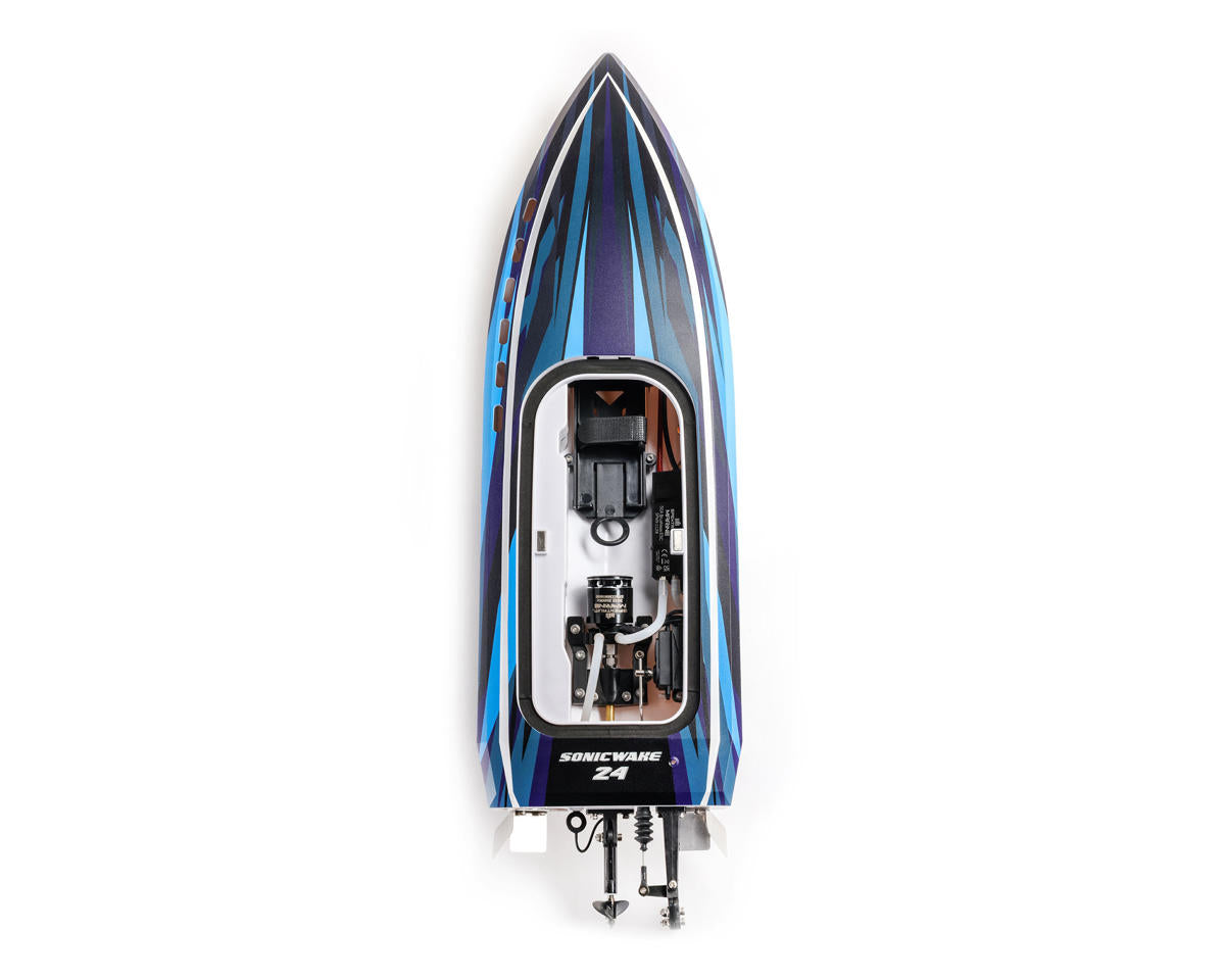 Pro Boat Sonicwake 24" Self-Righting RTR Deep-V Brushless Boat (Blue)