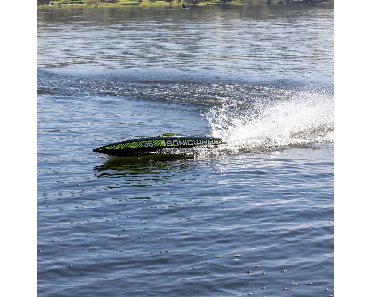Pro Boat Sonicwake 36" V3 Self-Righting RTR V-Hull Brushless Boat (Black)