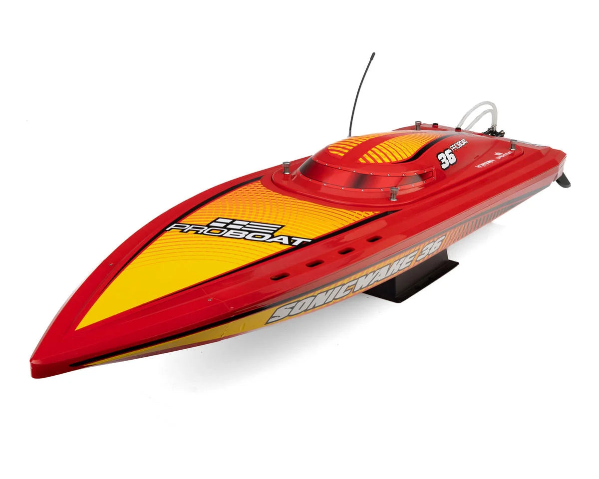 Pro Boat Sonicwake 36" V3 Self-Righting RTR V-Hull Brushless Boat (Red)