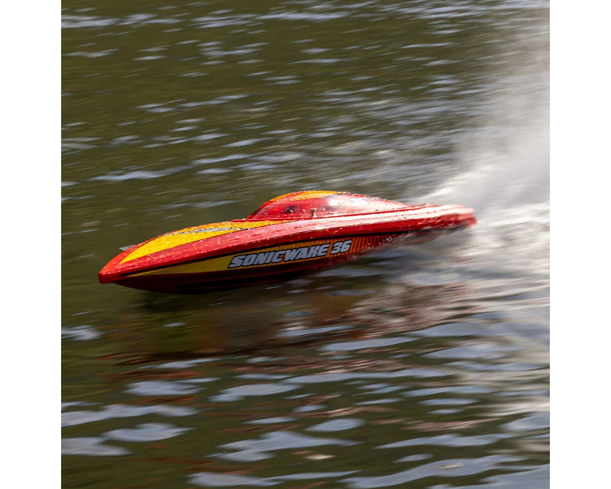 Pro Boat Sonicwake 36" V3 Self-Righting RTR V-Hull Brushless Boat (Red)