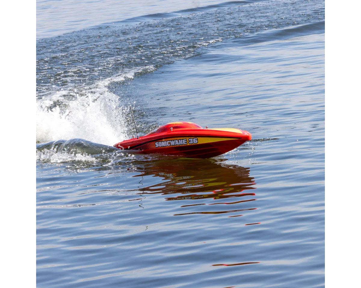 Pro Boat Sonicwake 36" V3 Self-Righting RTR V-Hull Brushless Boat (Red)