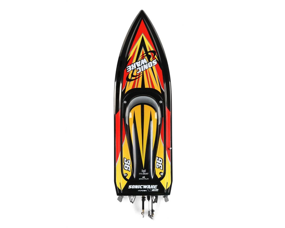 Pro Boat Sonicwake V2 36" Self-Righting Brushless Deep-V RTR, Black