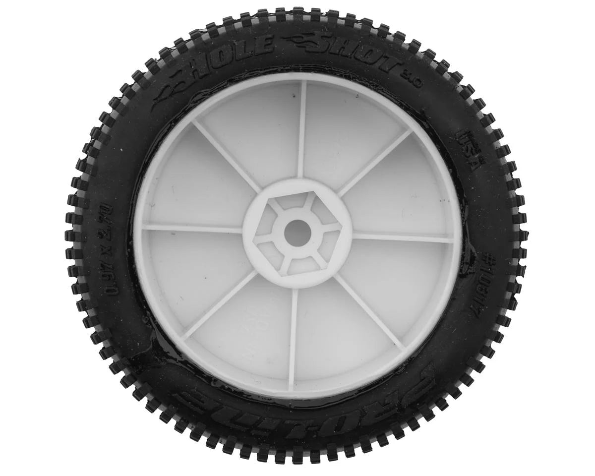Pro-Line Hole Shot 3.0 1.9" Pre-Mounted Buggy Tire (White) (4) (M3) (Typhon Grom) w/Velocity Wheel