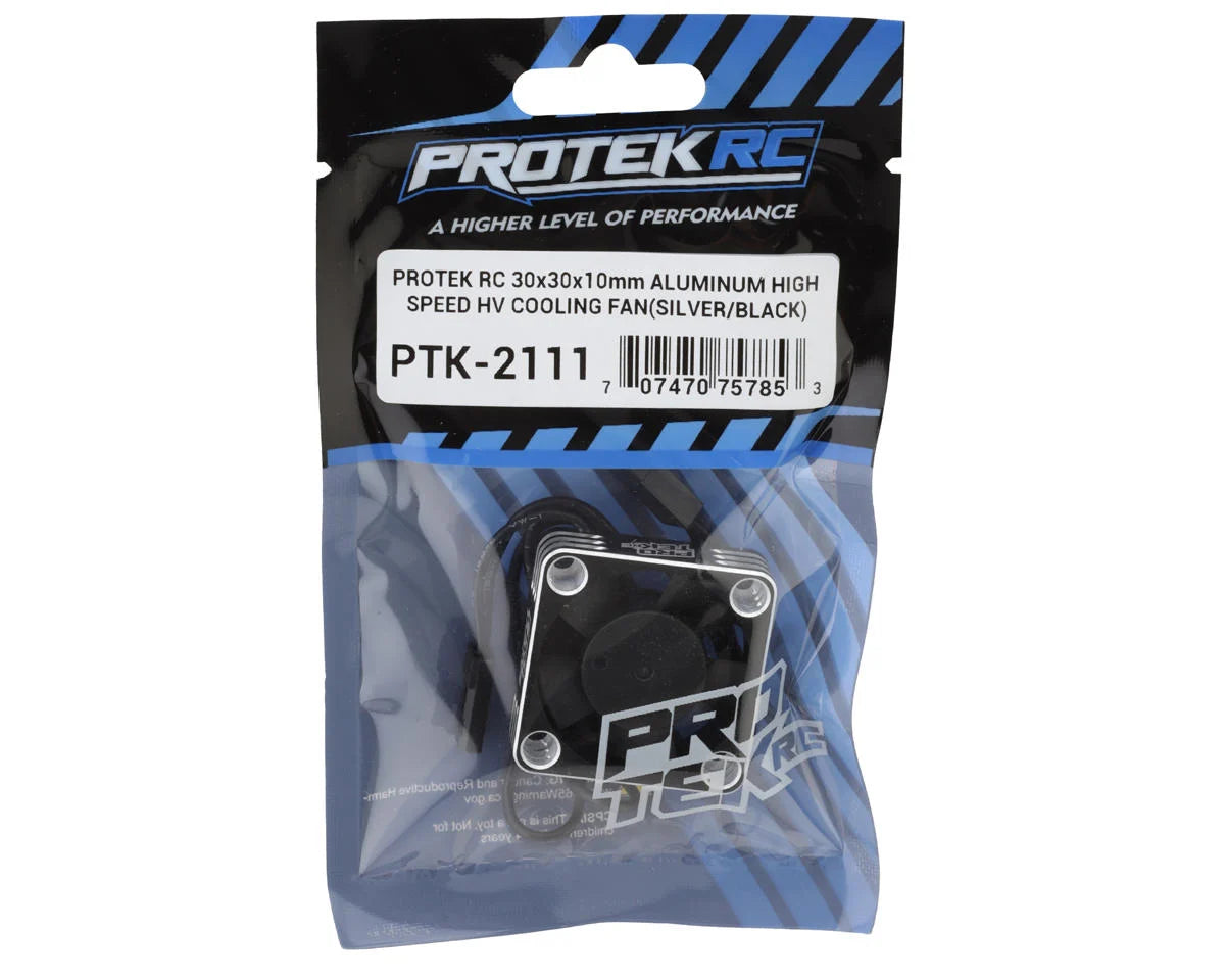 ProTek RC 30x30x10mm Ventilador de refrigeración HV de alta velocidad de aluminio (plateado/negro)