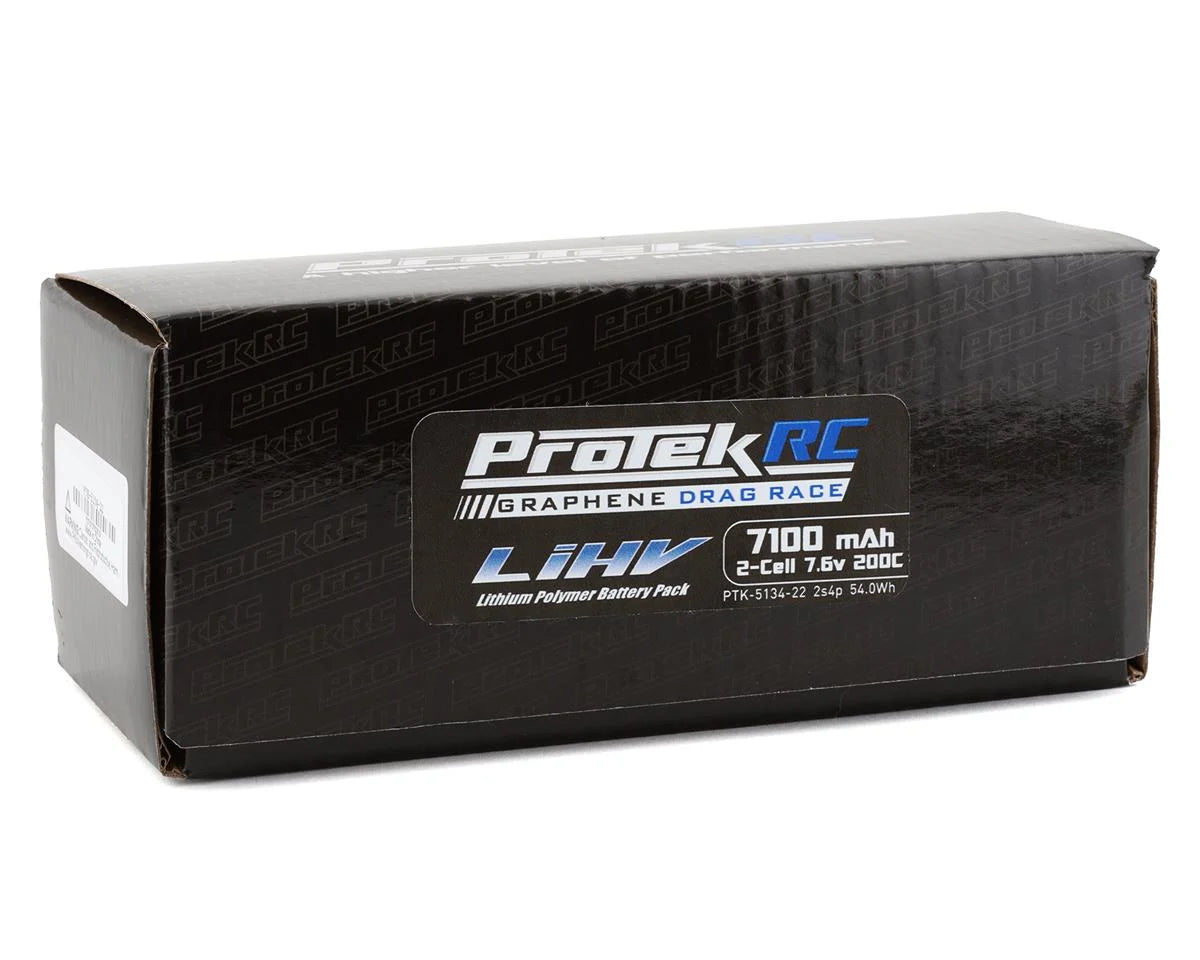 ProTek RC 2S 200C 2s4p Si-Graphene Drag Race Shorty LiPo Battery (7.6V/7100mAh) w/8mm Connectors