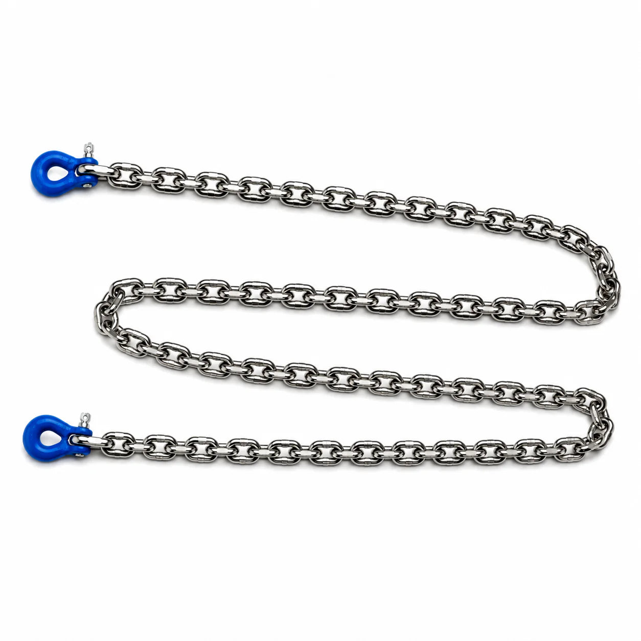 IMEX 1/10 Crawler High End Metal Trailer Hook and Silver Chain Set (Blue)