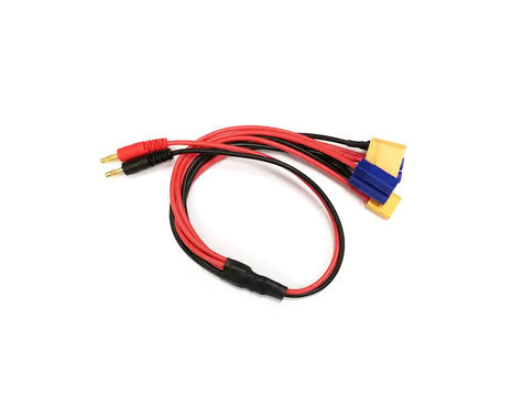 Racers Edge 4-Function Charge Adapter to Male 4mm Bullets (XT60, XT90, EC3, EC5)