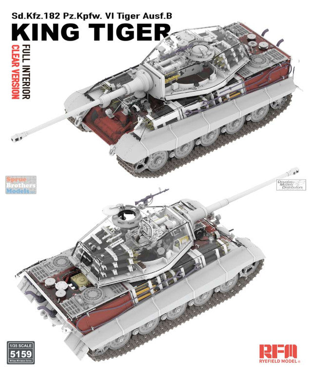 Rye Field Model 1/35 Sd.Kfz.182 Ausf.B King Tiger [Clear Version with Full Interior] Model Kit