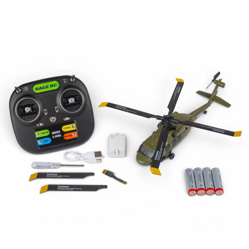Rage RC Hero-Copter BL 4-Blade RTF Helicopter (Army)