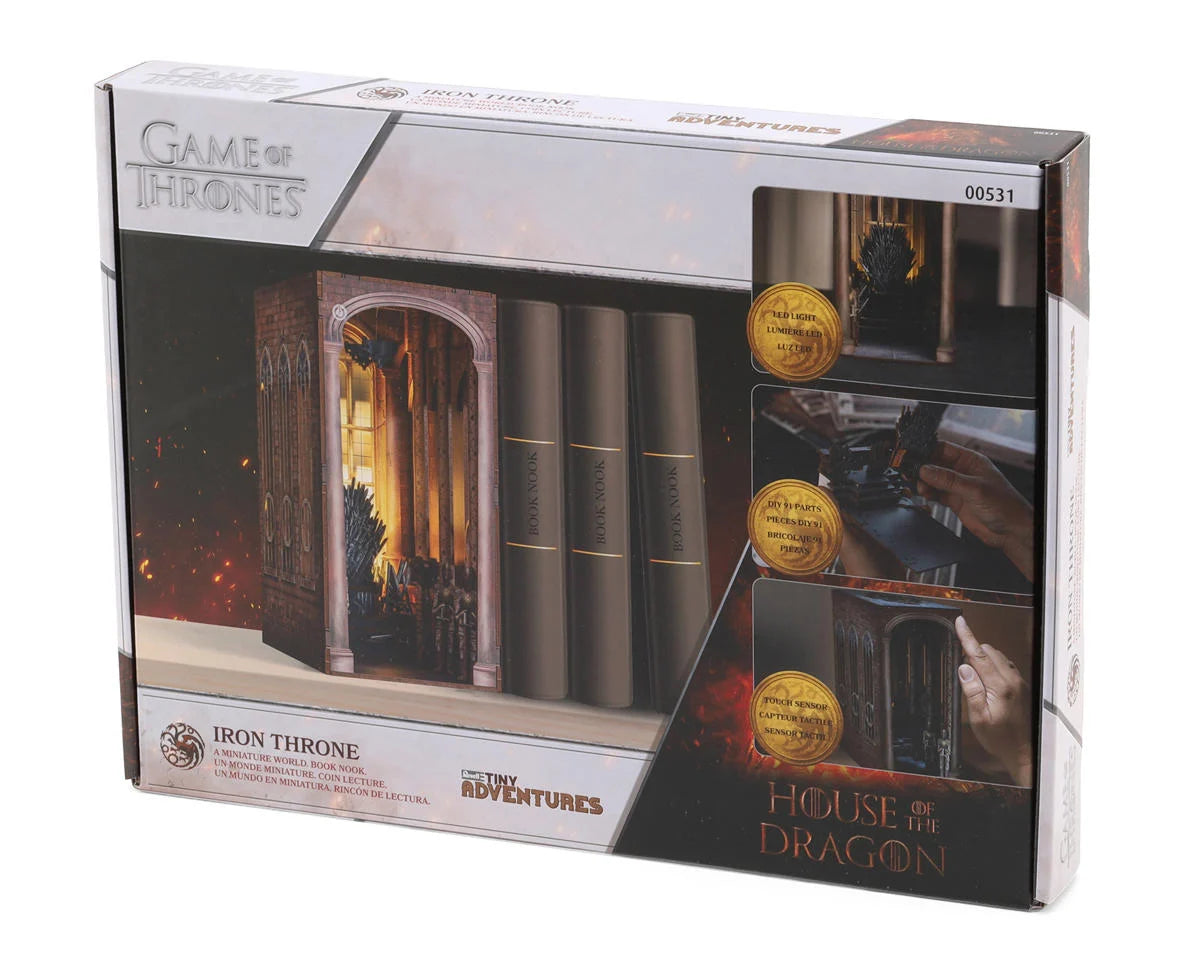 Revell Tiny Adventures Game of Thrones House of the Dragon "Iron Throne" 3D Wooden Book Nook Model Kit w/LED Lights