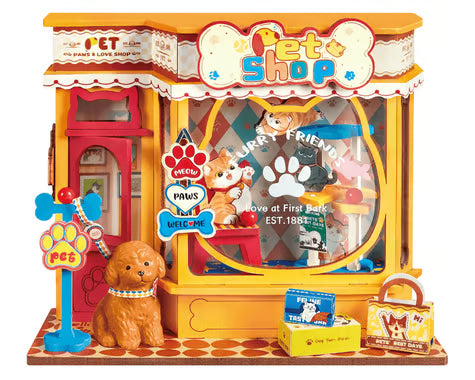 Robotime Rolife Mini Store Pawfect Pet Shop DIY Miniature 3D Wooden Model Kit