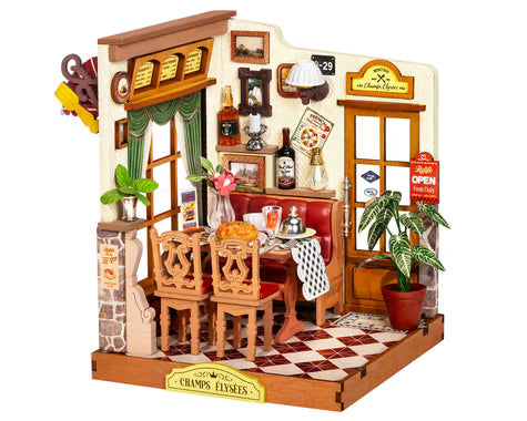 Robotime Rolife Champs Élysées Bistro DIY Miniature 3D Wooden Model Kit