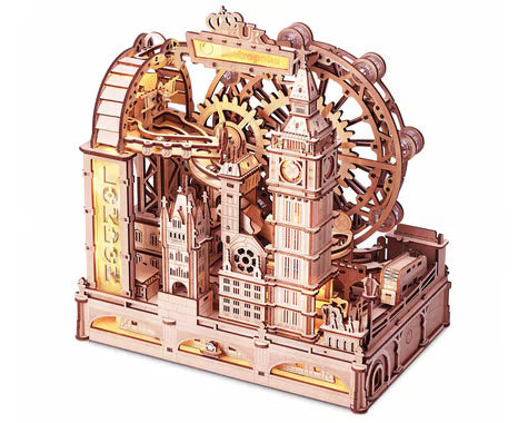 Robotime Marble Travel London Marble Run DIY Miniature House 3D Wooden Model Kit