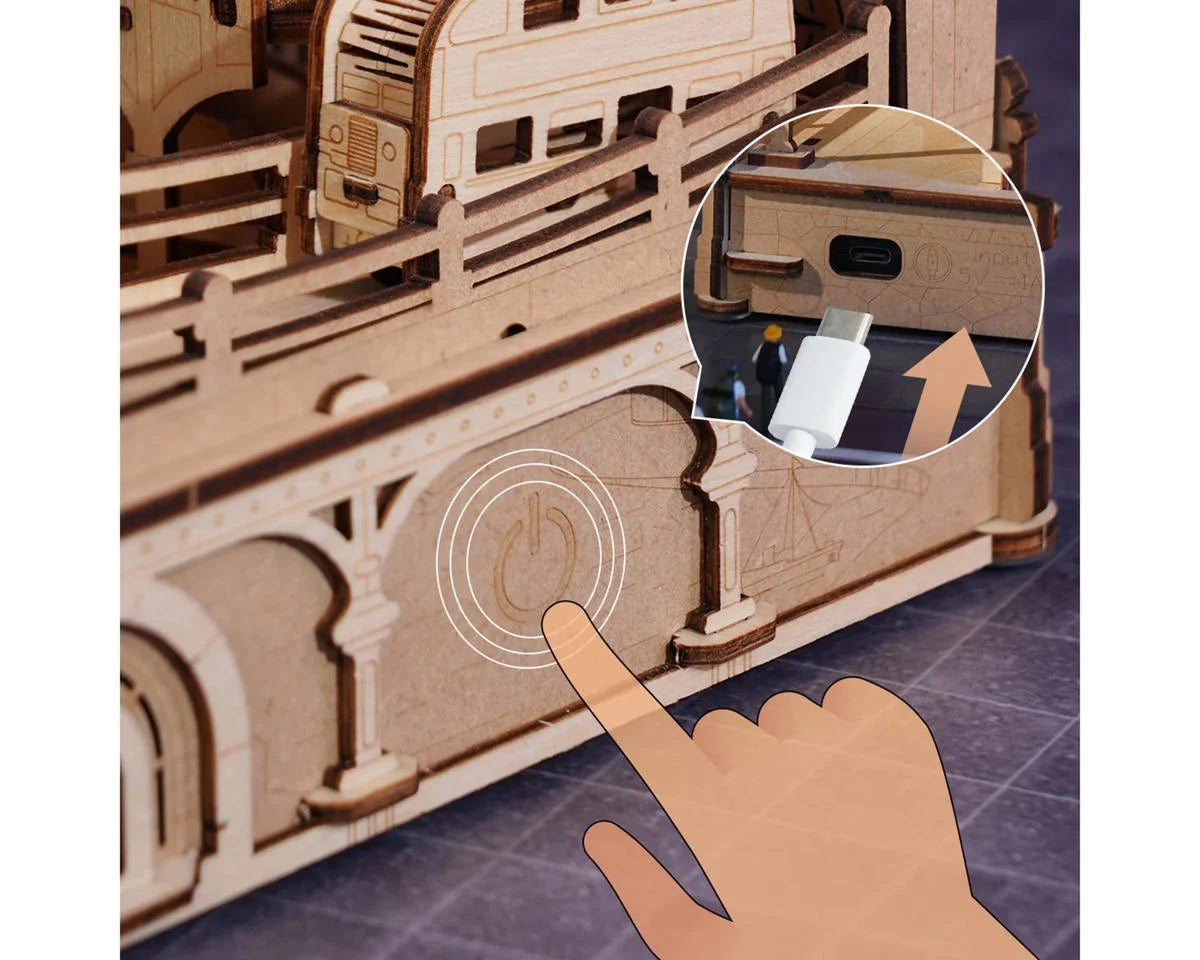 Robotime Marble Travel London Marble Run DIY Miniature House 3D Wooden Model Kit
