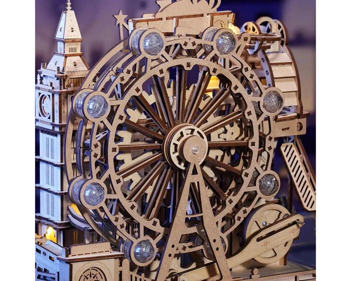 Robotime Marble Travel London Marble Run DIY Miniature House 3D Wooden Model Kit