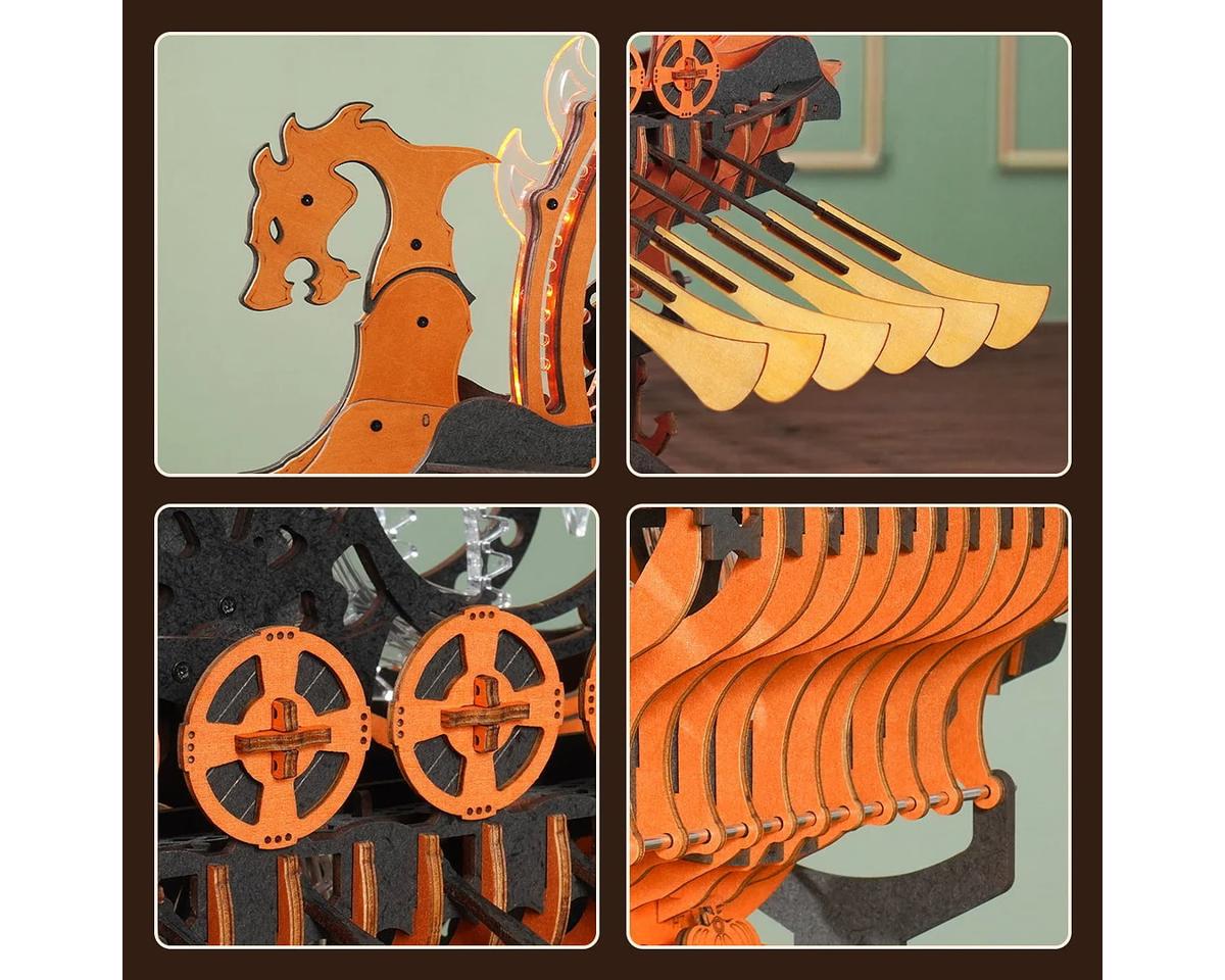 Robotime ROKR Viking Dragon Ship Mechanical 3D Wooden Model Kit