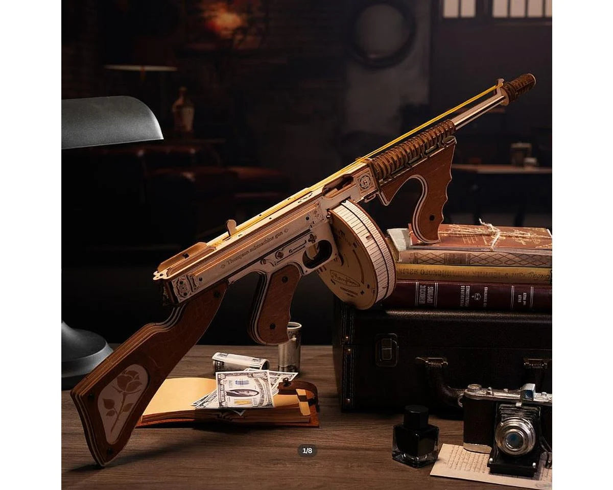 Robotime Submachine Rubber Band Gun Assembly Kit