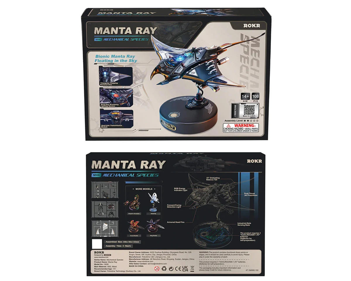 Robotime ROKR Manta Ray Mechanical DIY Miniature 3D Plastic Model Kit