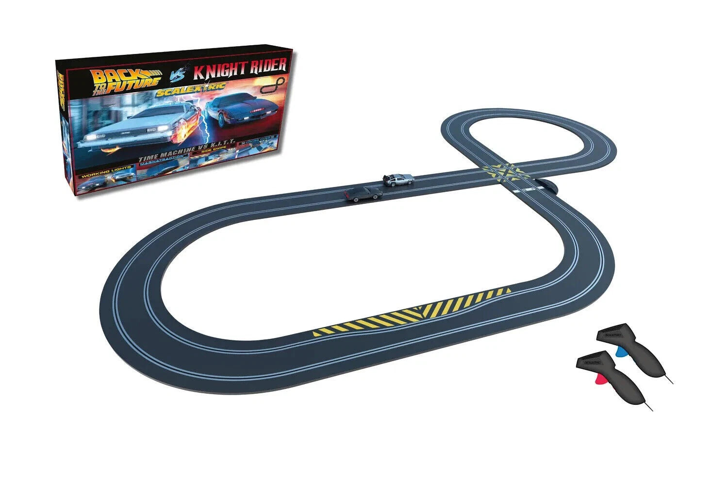 Scalextric 1980s TV Back to the Future vs. Knight Rider Slot Car Racing Track Set