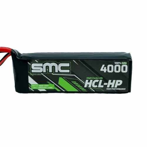 SMC HCL-HP 7.4V 2S LiPo Battery, Traxxas Mini 4000mAh 60C w/ EC3 Connector
