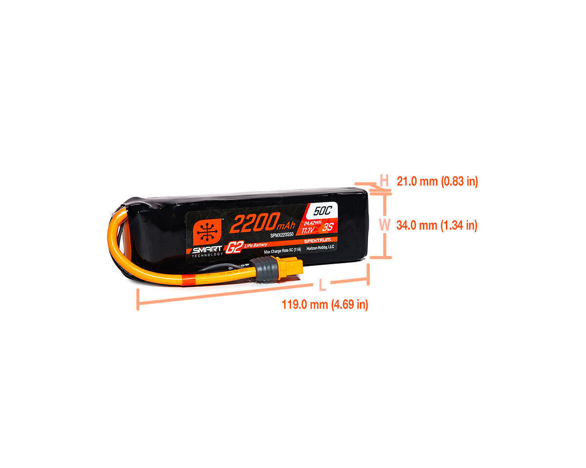 Spektrum RC Smart G2 PowerStage Air Bundle w/3S Smart 50C LiPo Battery (2200mAh) (IC3)