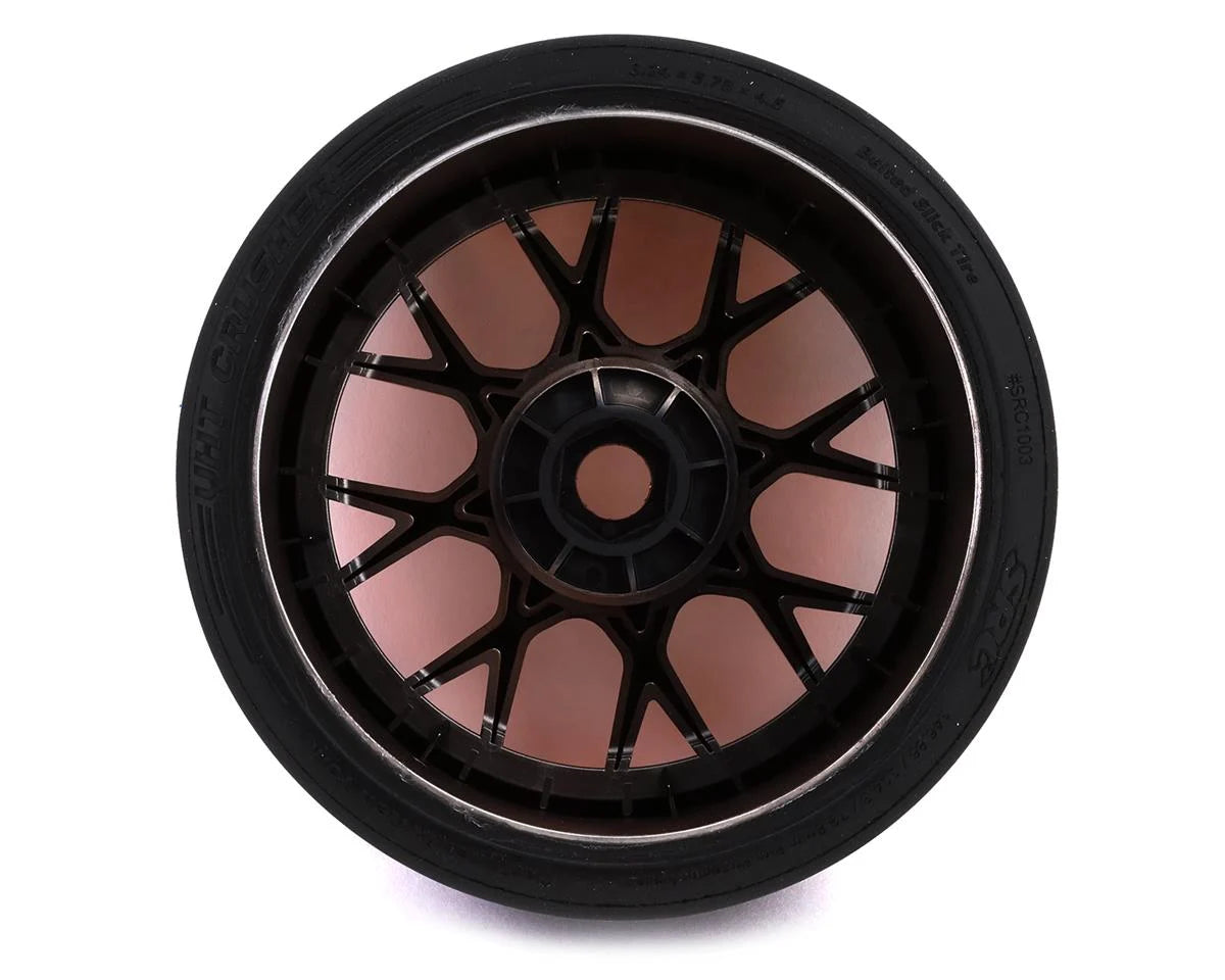 Sweep VHT Crusher Pre-Mounted Monster Truck Belted Slick Tires (Red) (2) (1/2 Offset) w/17mm Hex