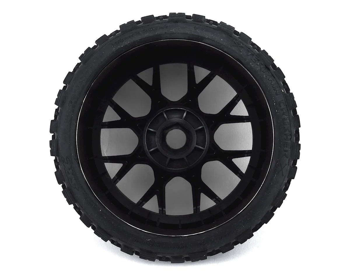 Sweep Terrain Crusher Belted Pre-Mounted Monster Truck Tires (Red) (2) (1/2 Offset) w/17mm Hex