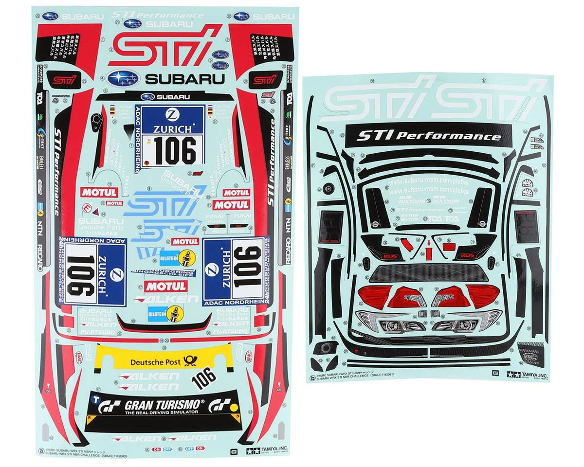 Tamiya Subaru WRX STI NBR Challenge 1/10 Touring Car Body Set (Clear)
