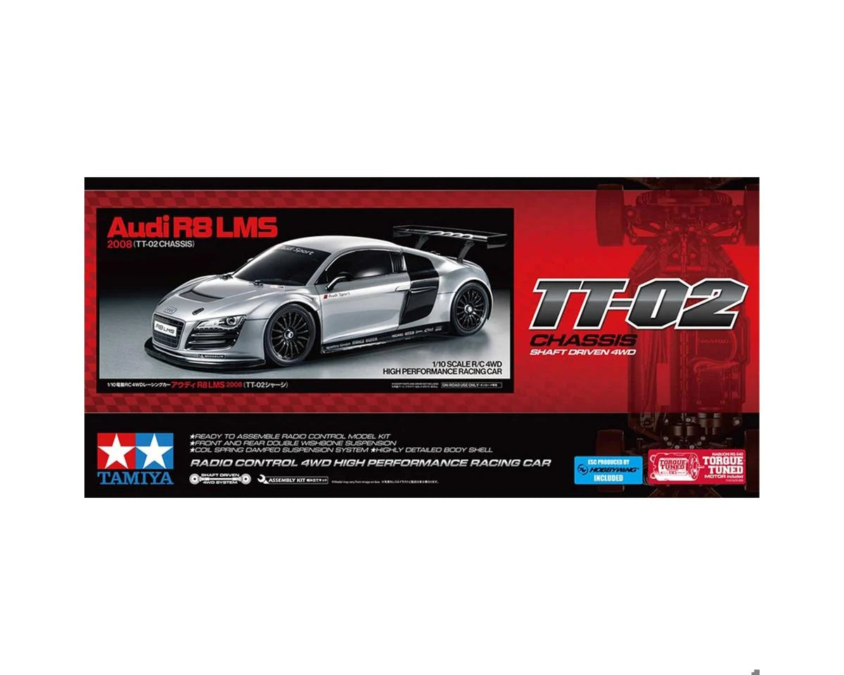 Tamiya Audi R8 LMS 2008 1/10 Scale 4WD Electric Touring Car Kit (TT-02)