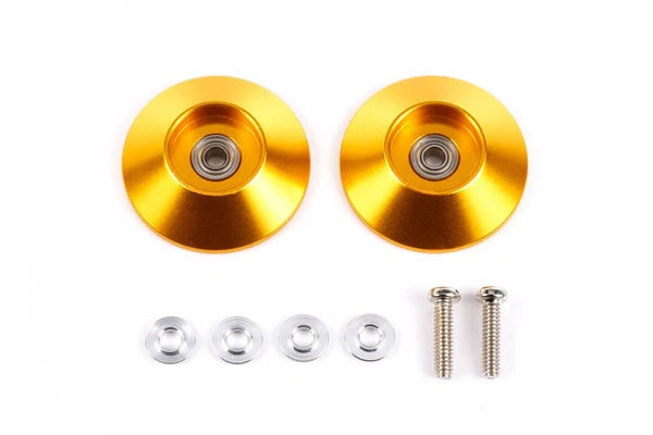 Tamiya JR HG Aluminum 19mm Tapered Ball-Race Rollers (Ringless Gold)