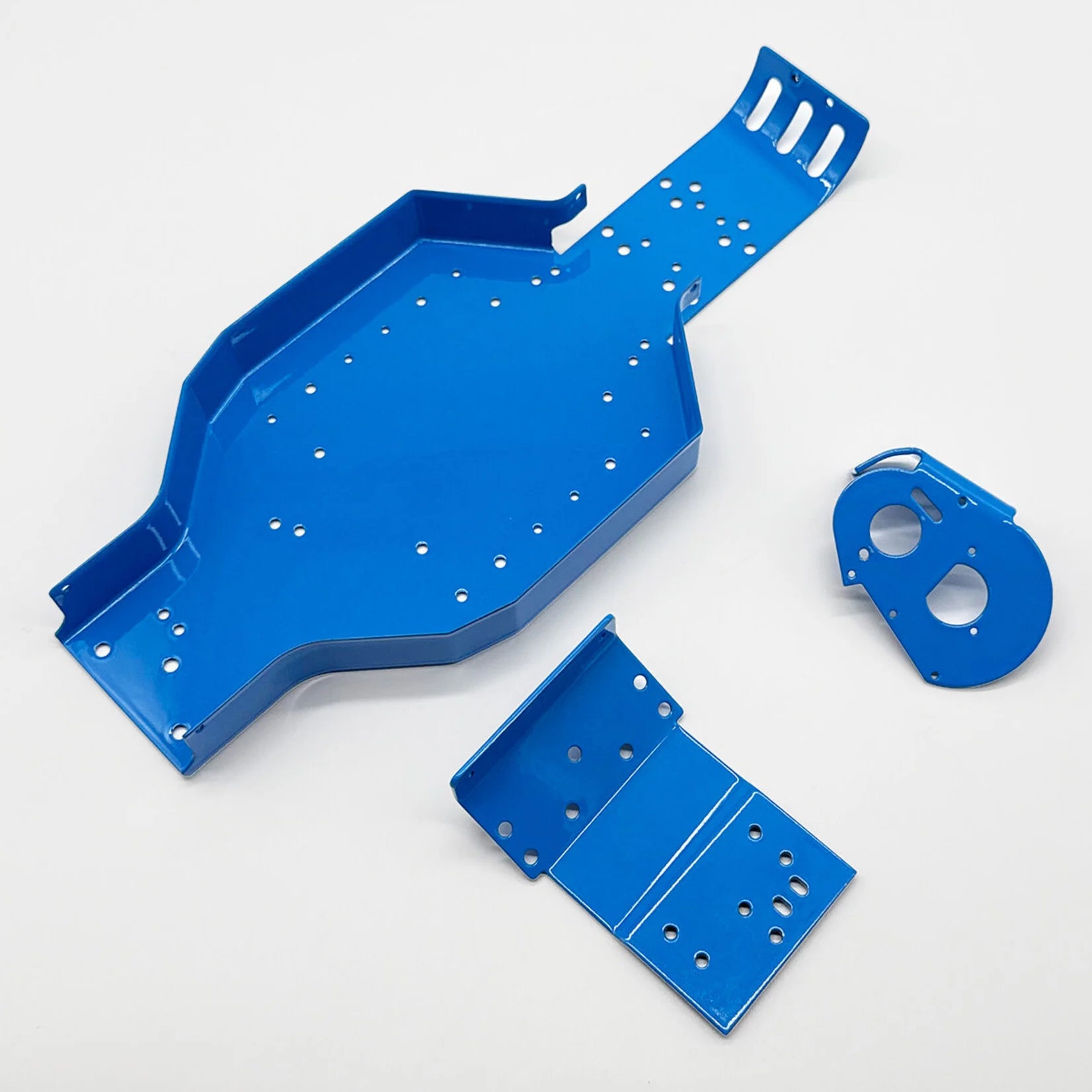 Racers Edge Authentic RC10 Chassis - Powdercoated in Retro Blue