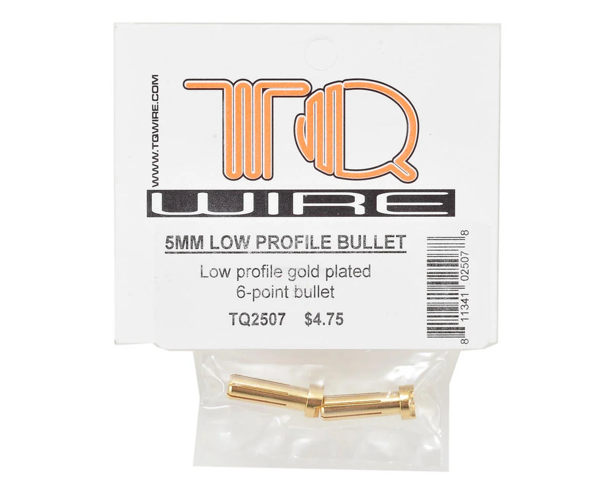 Conector tipo bala macho de "perfil bajo" de 5 mm TQ Wire (dorado) (2)