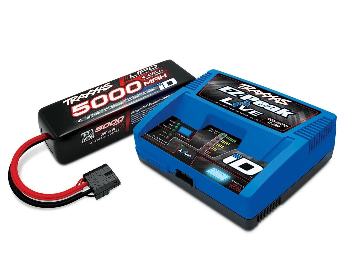 Paquete completo de batería/cargador (incluye cargador iD n.º 2970 (1), batería LiPo 25C de 2 celdas n.º 2843X 5800 mAh, 7,4 V (1))