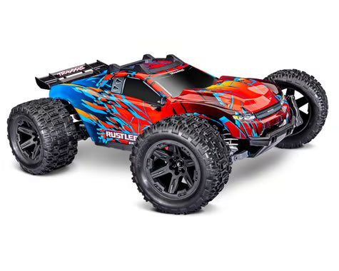 Traxxas Rustler® 4x4 VX3 1/10 RTR 4WD Brushless Stadium Truck (Red) w/VX3 ESC, TQi™ Sport 2.4GHz Radio & TSM®