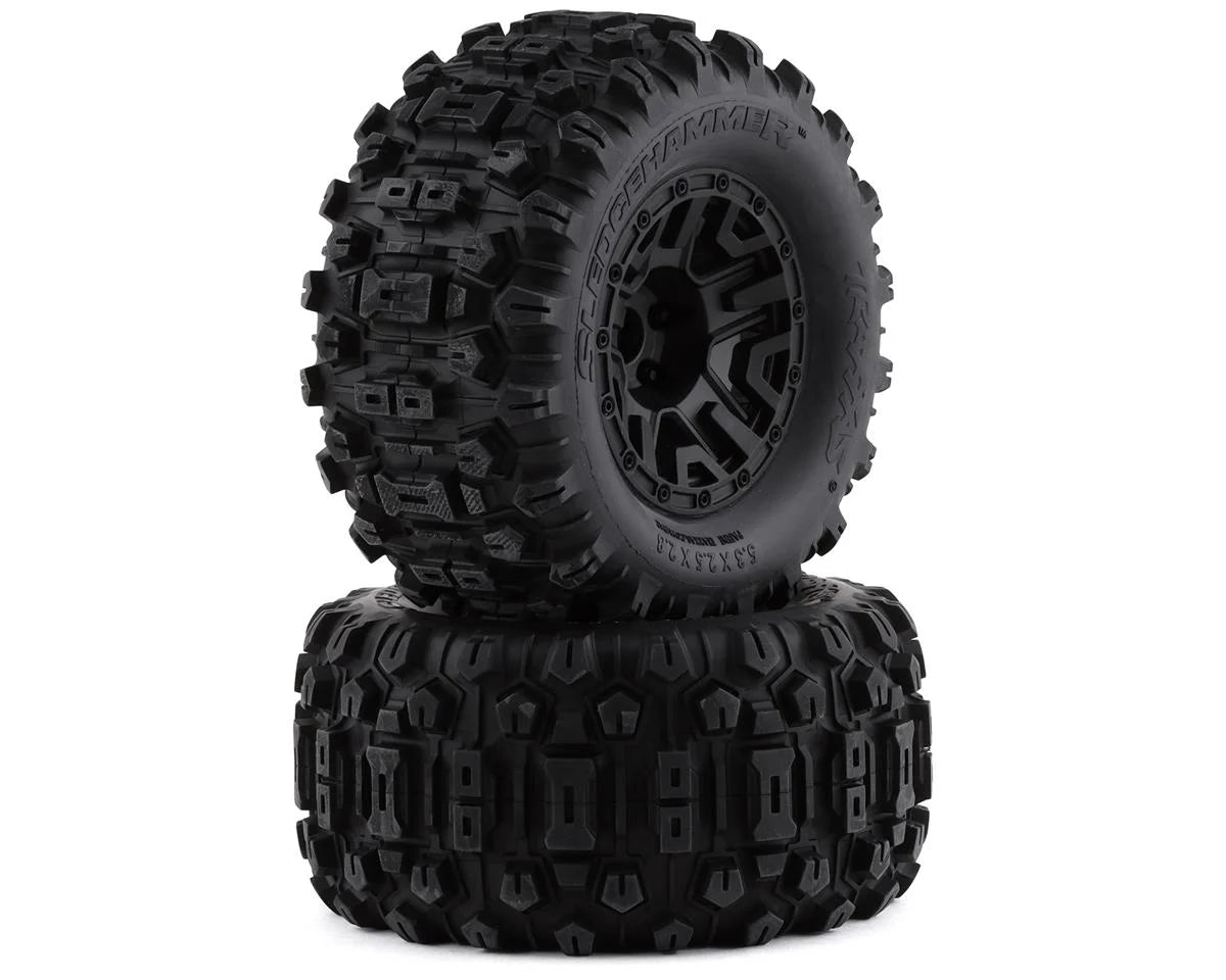 Llantas y rines, ensamblados, pegados (SCT Split-Spoke, cromo satinado, rines beadlock negros, neumáticos BFGoodrich Mud-Terrainﾙ T/A KM2, inserciones de espuma) (2) (2WD delantero)