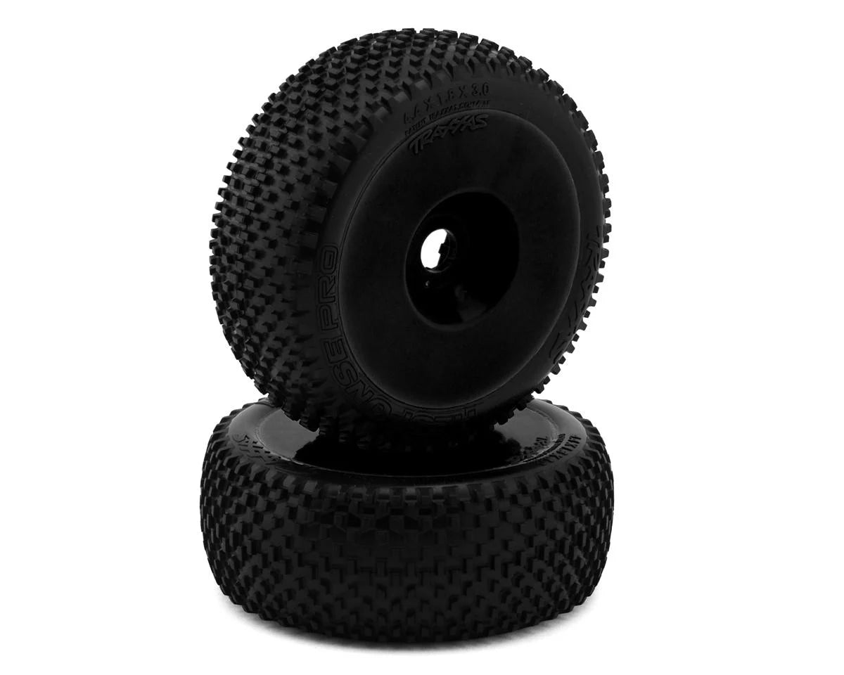 Llantas y rines, ensamblados, pegados (SCT Split-Spoke, cromo satinado, rines beadlock negros, neumáticos BFGoodrich Mud-Terrainﾙ T/A KM2, inserciones de espuma) (2) (2WD delantero)