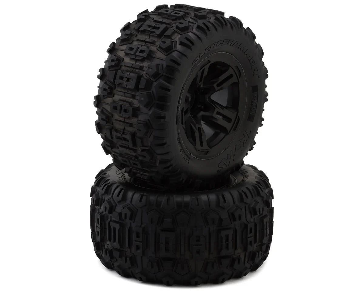 Llantas y rines, ensamblados, pegados (SCT Split-Spoke, cromo satinado, rines beadlock negros, neumáticos BFGoodrich Mud-Terrainﾙ T/A KM2, inserciones de espuma) (2) (2WD delantero)