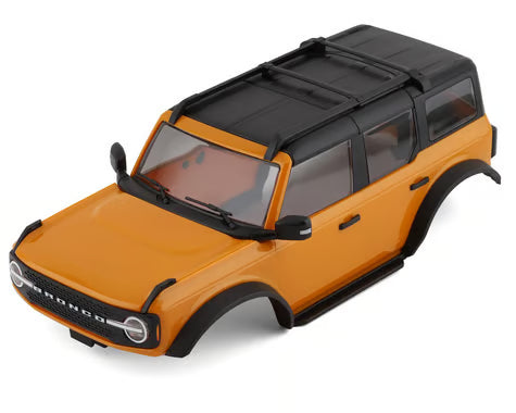 Carrocería, Ford Bronco, completa, Cyber ​​Orange (incluye parrilla, espejos laterales, manijas de puertas, guardabarros, limpiaparabrisas, soporte para llanta de repuesto y montaje sin clip) (requiere parachoques delantero y trasero #9735)