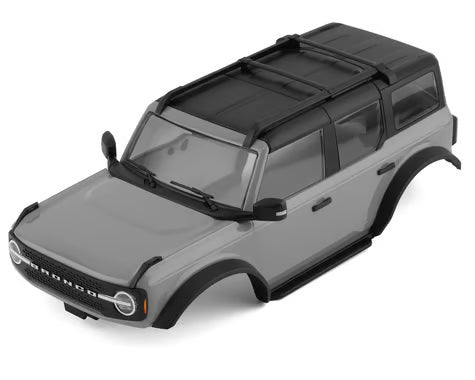 Carrocería, Ford Bronco, completa, Gris Cactus (incluye parrilla, espejos laterales, manijas de puertas, guardabarros, limpiaparabrisas, soporte para llanta de repuesto y montaje sin clip) (requiere parachoques delantero y trasero #9735)