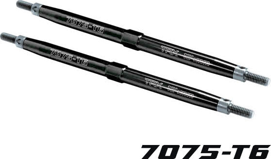 Toe links, Maxx (TUBES black-anodized, 7075-T6 aluminum, stronger than titanium) (124mm, rear) (2)/ rod ends (4)/ aluminum wrench (1) (For Maxx models w/sealed pivot ball suspension & 3.8' wheels)