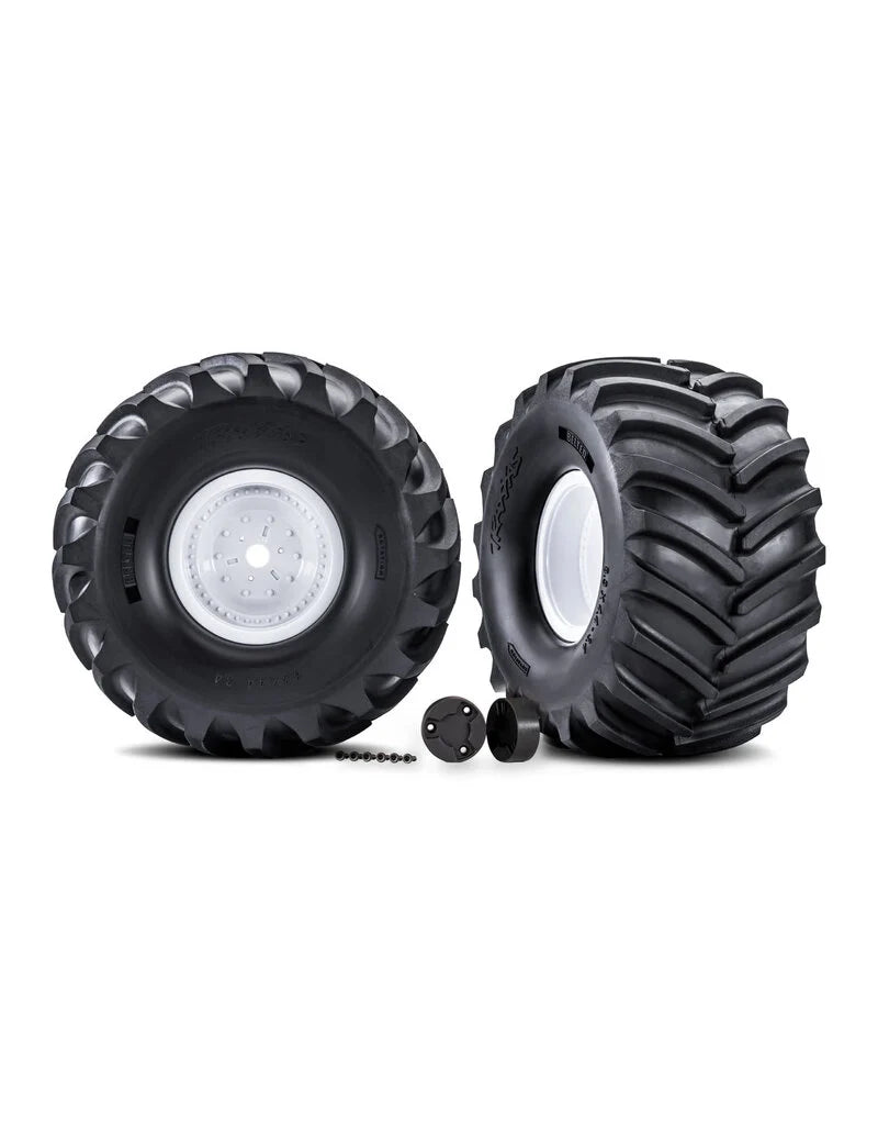 Neumáticos y ruedas, ensamblados, pegados (ruedas Gemini cromadas en negro, neumáticos Talon, inserciones de espuma) (2) (usar con tuercas y cubos de rueda estriados de 17 mm, pieza n.º 5353X) (clasificación TSM)