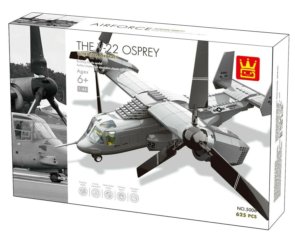 Wange V22 Osprey Tiltrotor Aircraft Building Block Set