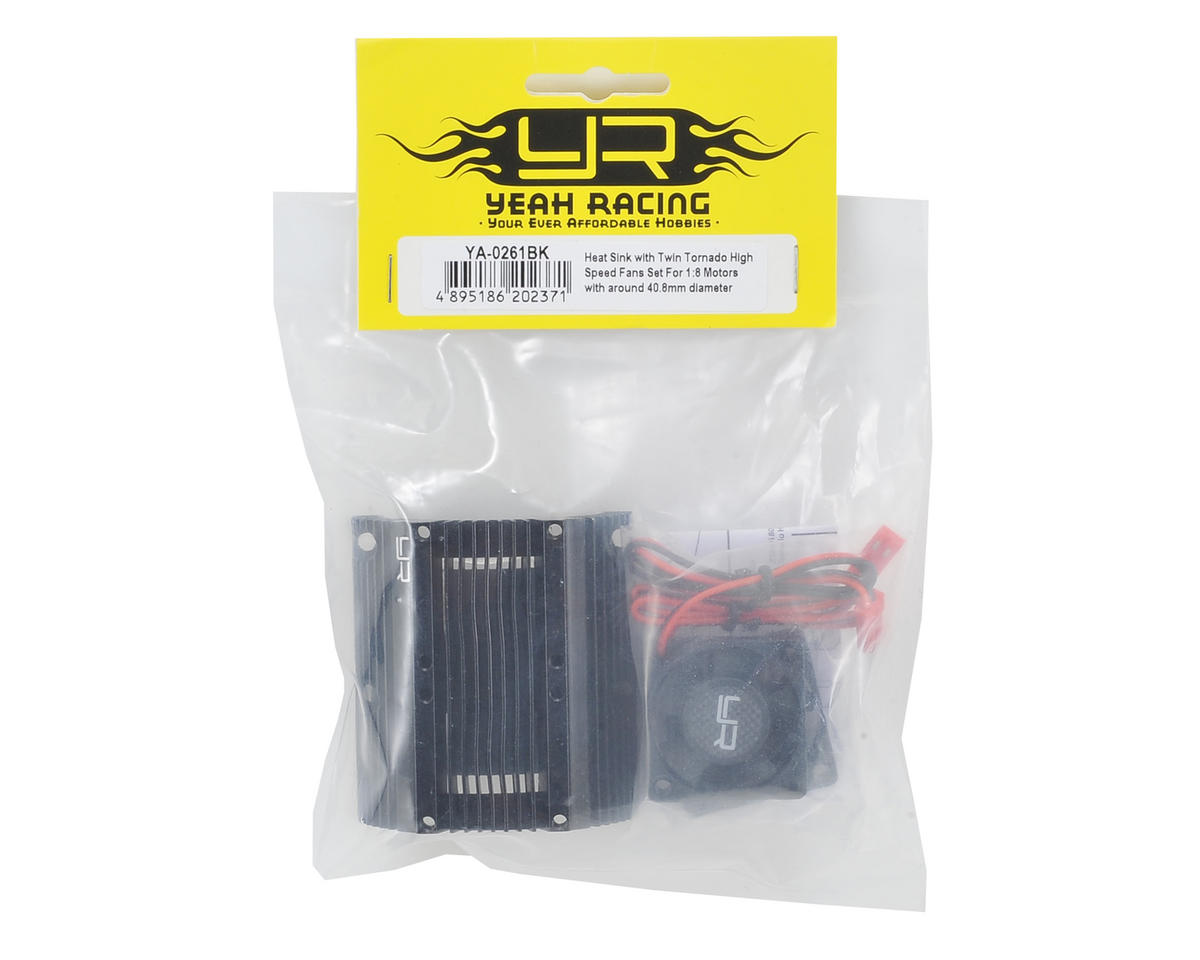 Yeah Racing 1/8 Twin Fan Aluminum Heat Sink w/2 Fans (Black) (40.8mm diameter)