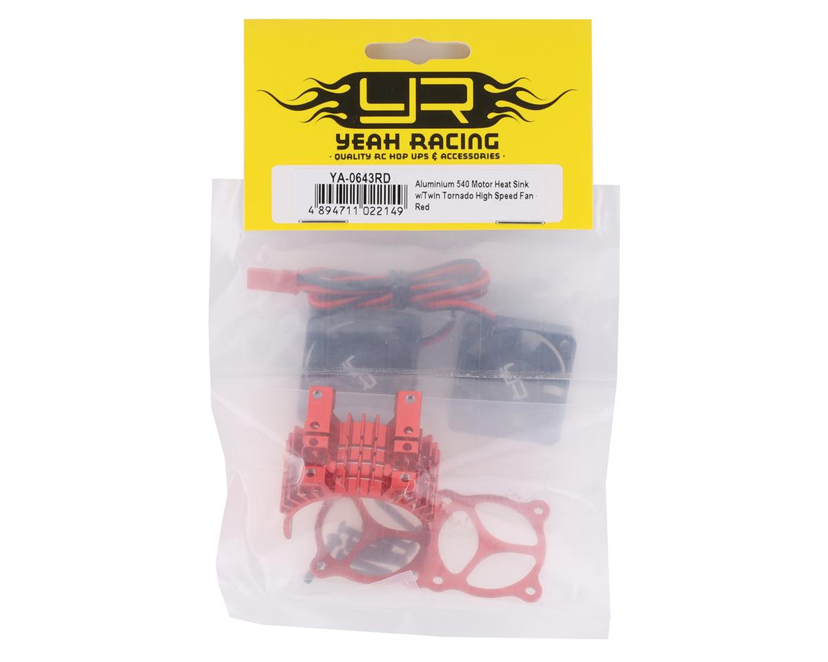 Yeah Racing Aluminum 540/550 Motor Heat Sink w/Twin Tornado Fans (Red)